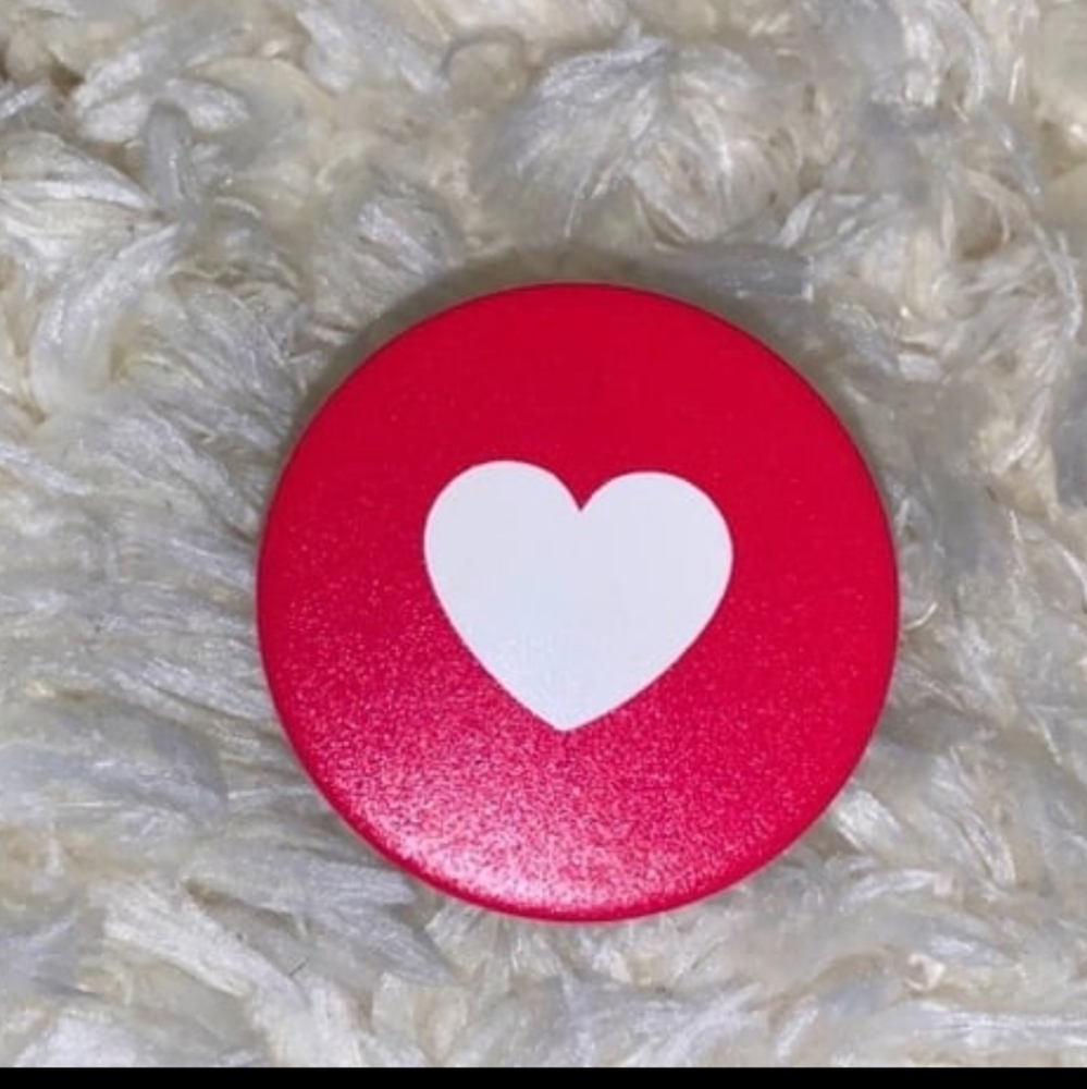 New “Love” Button Heart Pop Socket / Red & White … - image 1